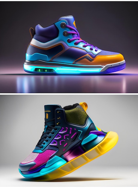 Chaussures de sport style cyberpunk des années 80