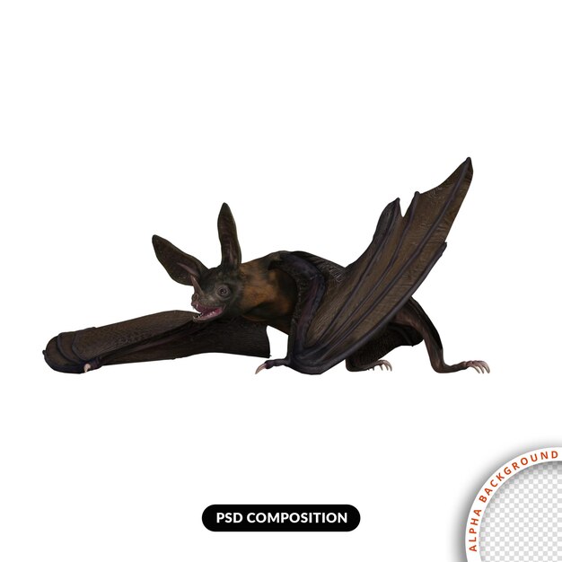 PSD chauve-souris 3d isolé rendu premium psd