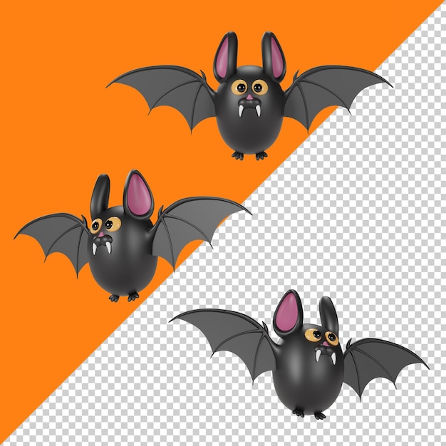 PSD chauve-souris mignonne rendu 3d isolé