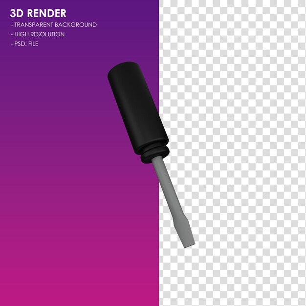 PSD chave de fenda de ícone 3d