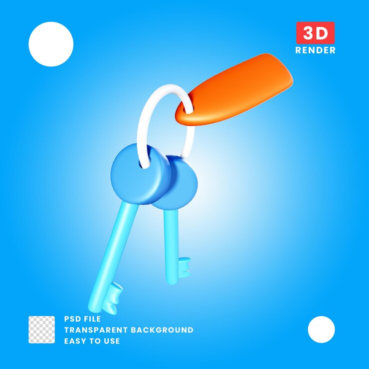 PSD chave de renderização 3d