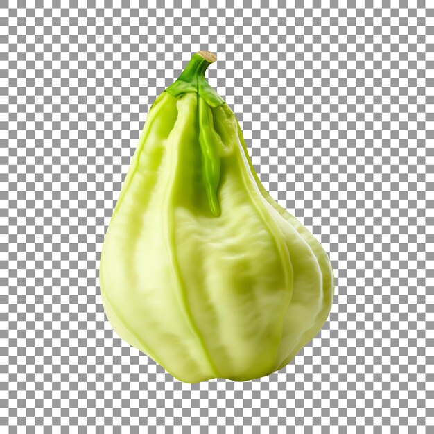 Chayote fresco aislado sobre fondo transparente