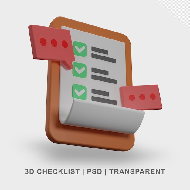Checkliste Daten 3D durchsichtig ohne Hintergrund