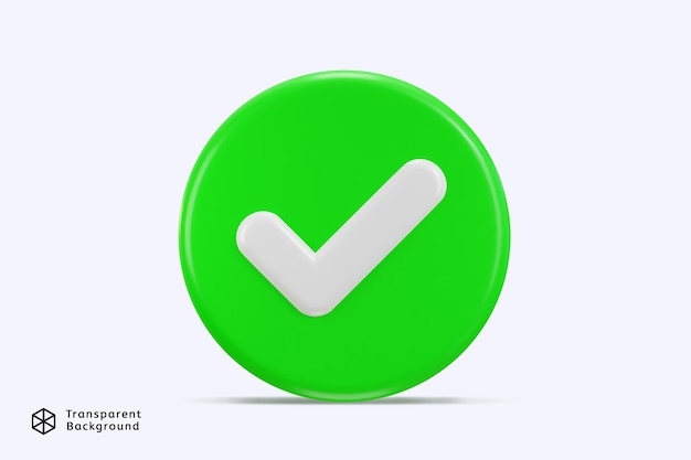 Checklisten-Symbol mit abgerundetem Knopf 3D-Rendering-Vektorillustration