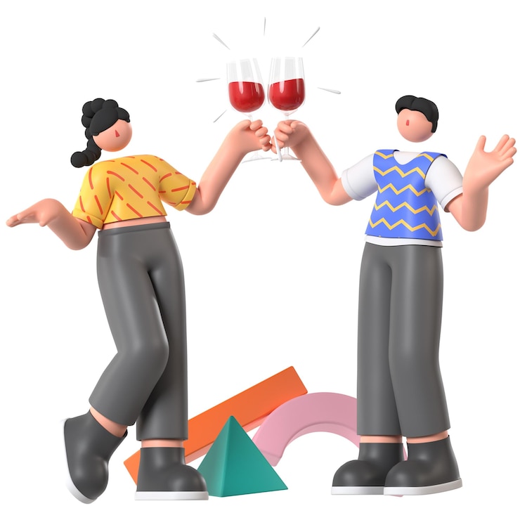 PSD cheers trinken feiern party veranstaltung 3d-illustration