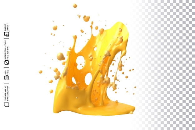 cheese splash on a transparent background