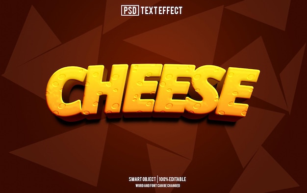 Cheese-Text-Effekt-Schriftart bearbeitbare Typografie  3D-Text