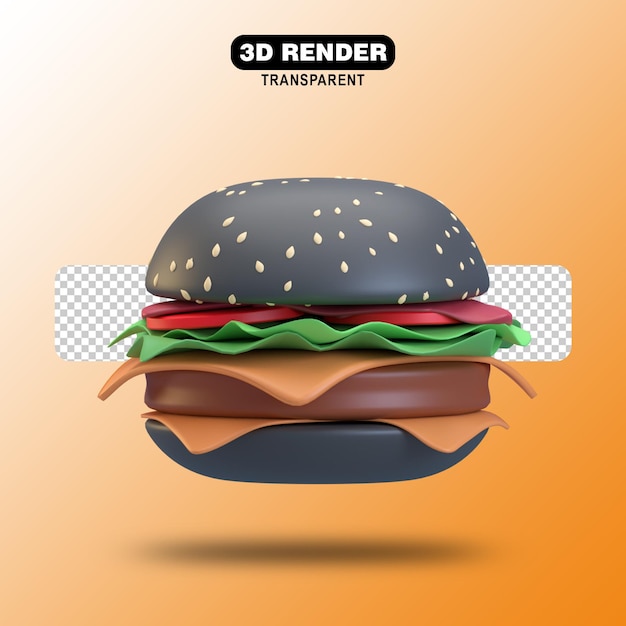 Cheeseburger Blackpaper Icône 3d Render