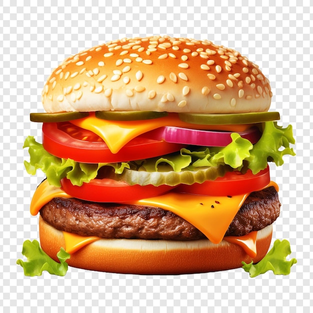 PSD cheeseburger isolado em fundo transparente