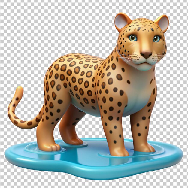 PSD cheetah aquático em 3d com fundo transparente