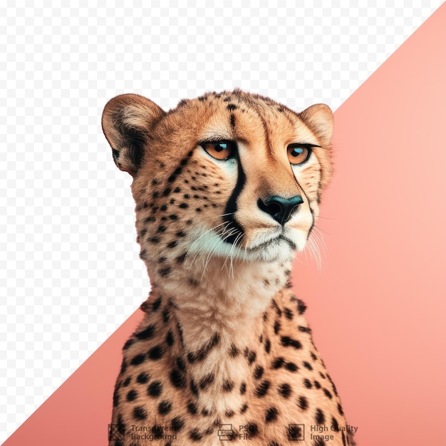 PSD cheetah está solo contra un fondo transparente