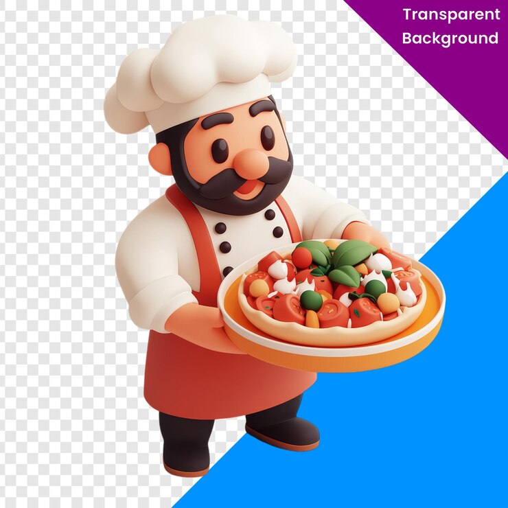 PSD chef con un piatto di verdure fresche