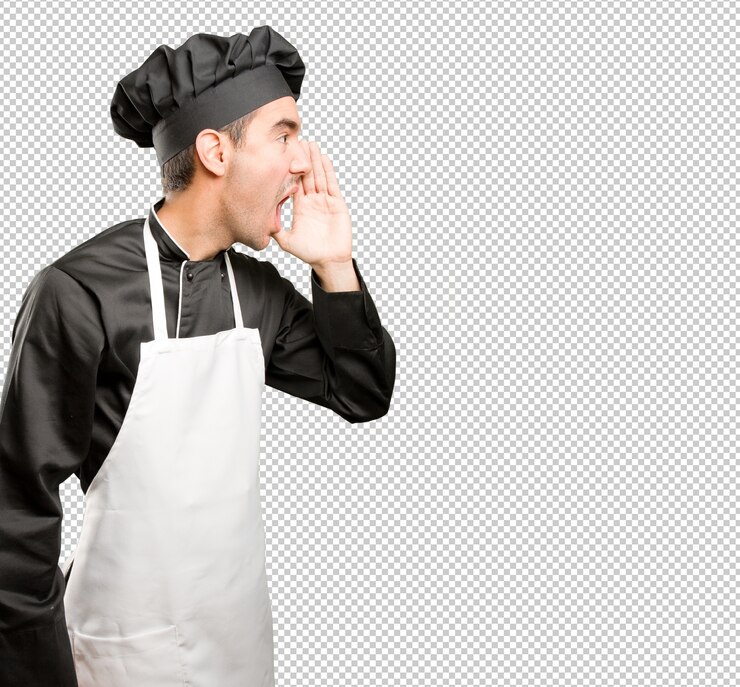 PSD chef concentrado gritando