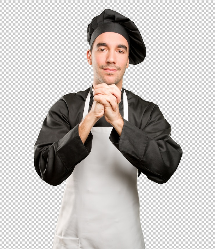 PSD chef feliz haciendo un gesto de confianza