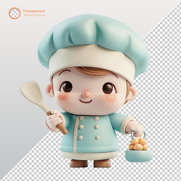 PSD el chef lindo en 3d