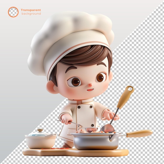 El chef lindo en 3D