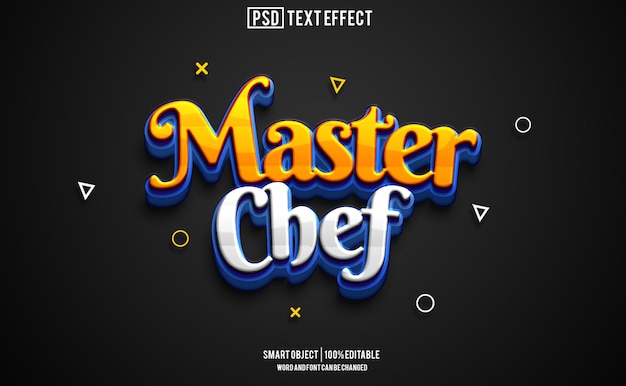 chef maître effet de texte police éditable typographie texte 3D