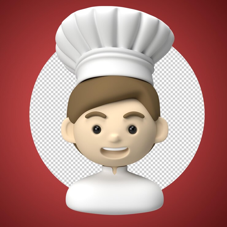 PSD chef maschio 3d avatar illustrazione icona del lavoro