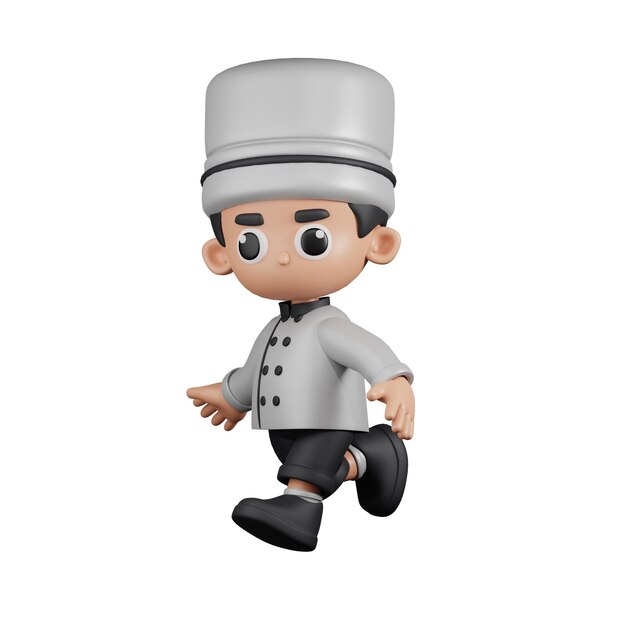 Chef de personaje 3D corriendo Pose