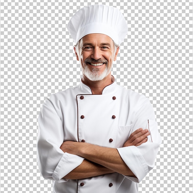 chef sorrindo sobre fundo branco