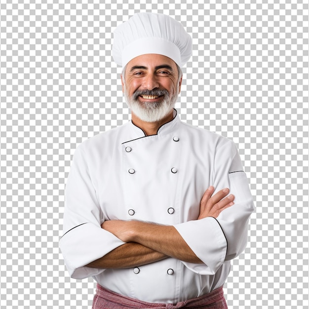 PSD chef souriant sur fond blanc