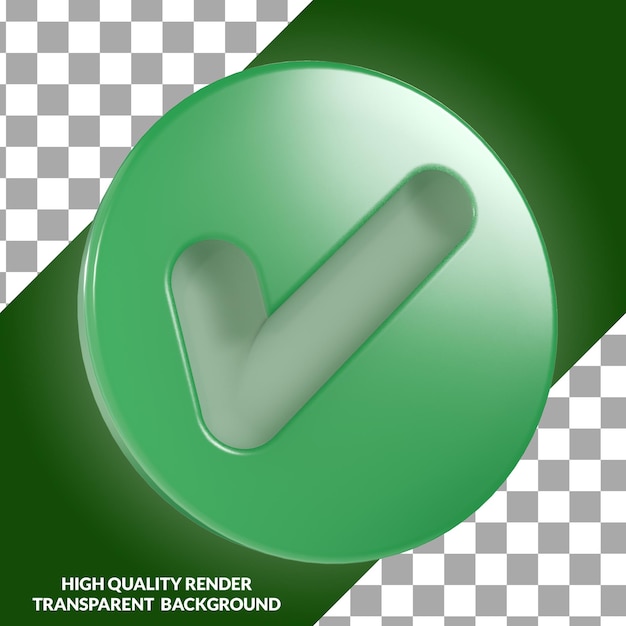 chek signo circular icono 3d ilustración