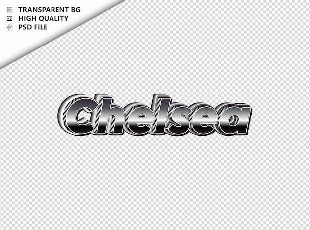 PSD chelsea typographie text silber schwarze psd durchsichtig