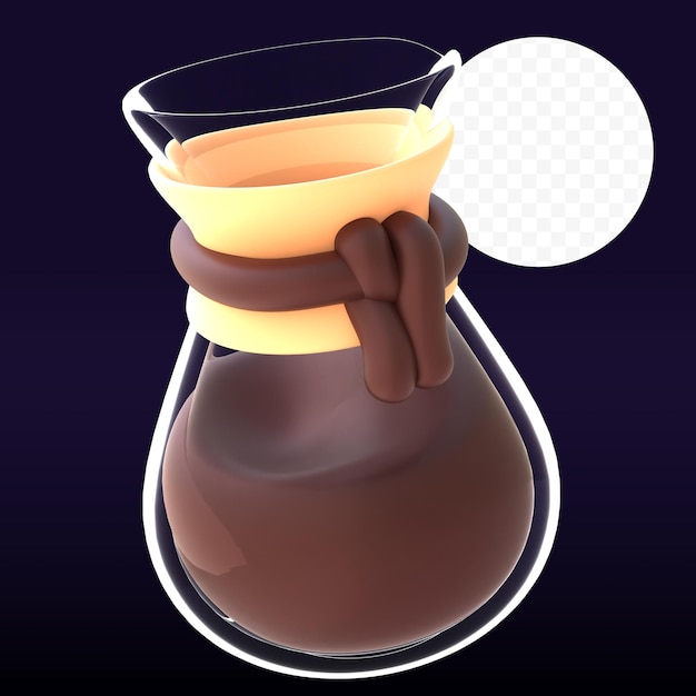 PSD chemex en 3d renderen gráfico