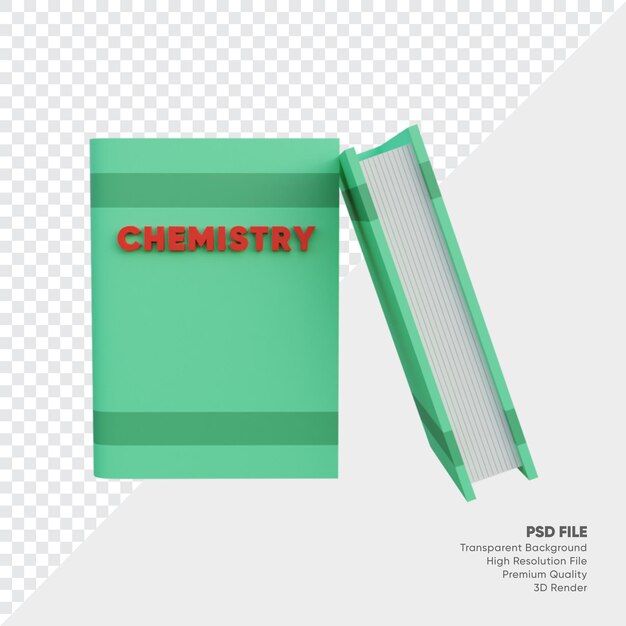 PSD chemie-buch 3d-illustration