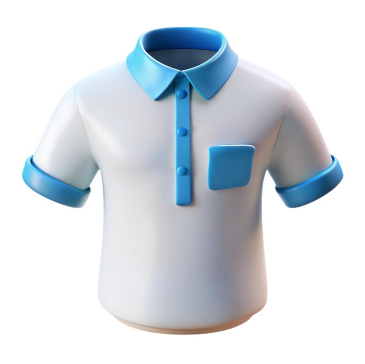 PSD une chemise blanche avec un col bleu et une chemise bleue avec un coll bleu