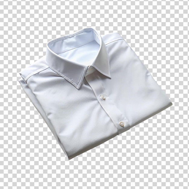 PSD chemise blanche pliée isolée sur fond transparent