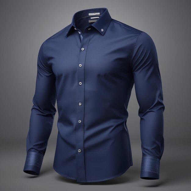 PSD chemise bleu foncé psd sur un fond foncé