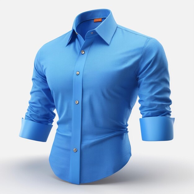 PSD la chemise bleue sur fond blanc