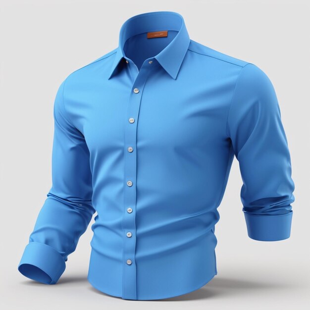 PSD la chemise bleue sur fond blanc