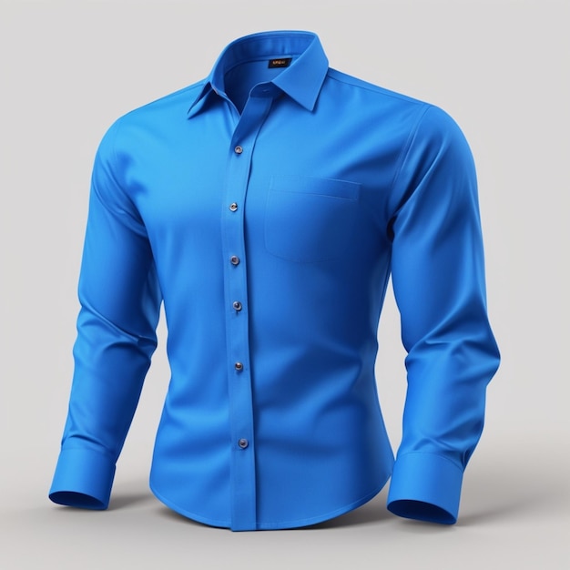 PSD la chemise bleue sur fond blanc