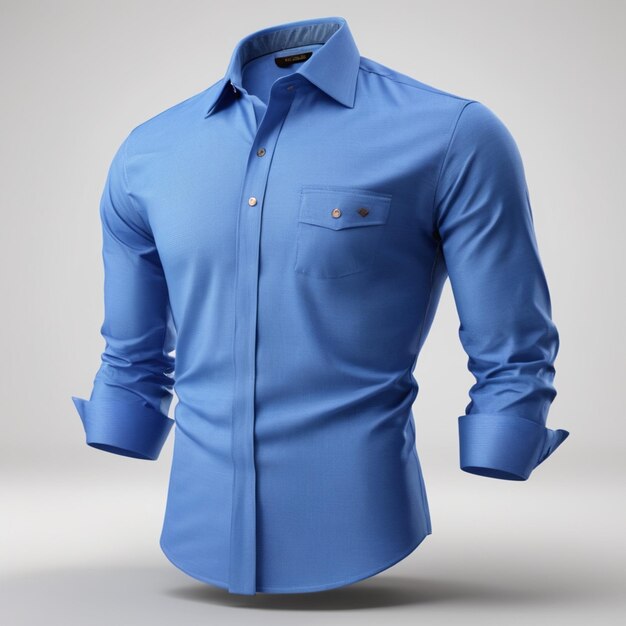 La Chemise Bleue Sur Fond Blanc