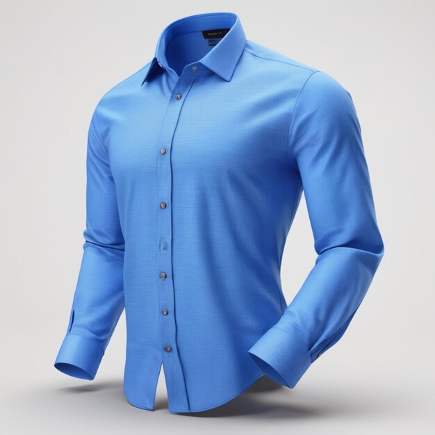 PSD la chemise bleue sur fond blanc