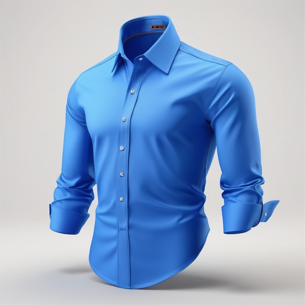 PSD la chemise bleue sur fond blanc