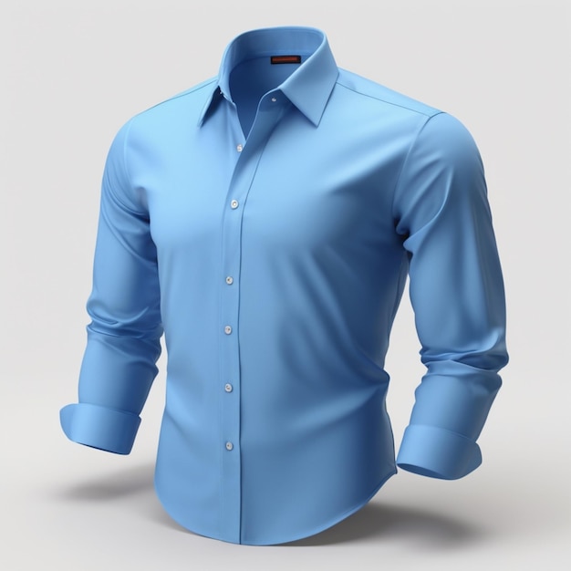 PSD la chemise bleue sur fond blanc