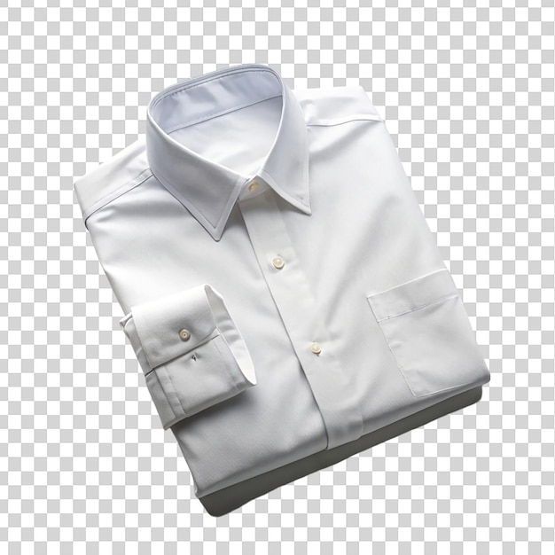 PSD chemise formelle de couleur blanche avec col à boutons isolé sur un fond transparent