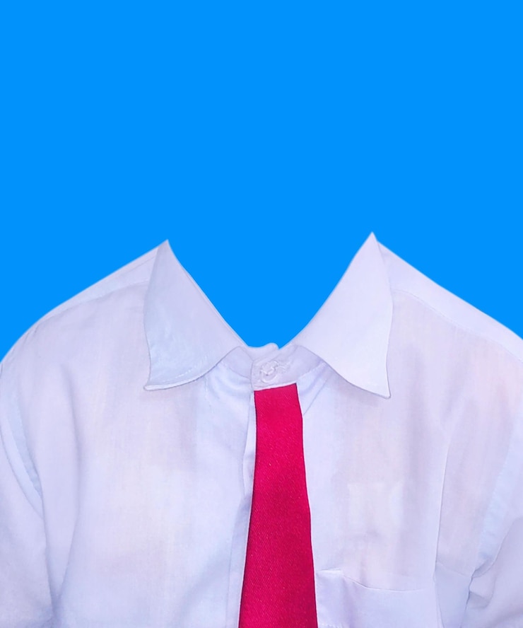 PSD chemise de garçon avec cravate rouge pour photo d'identité