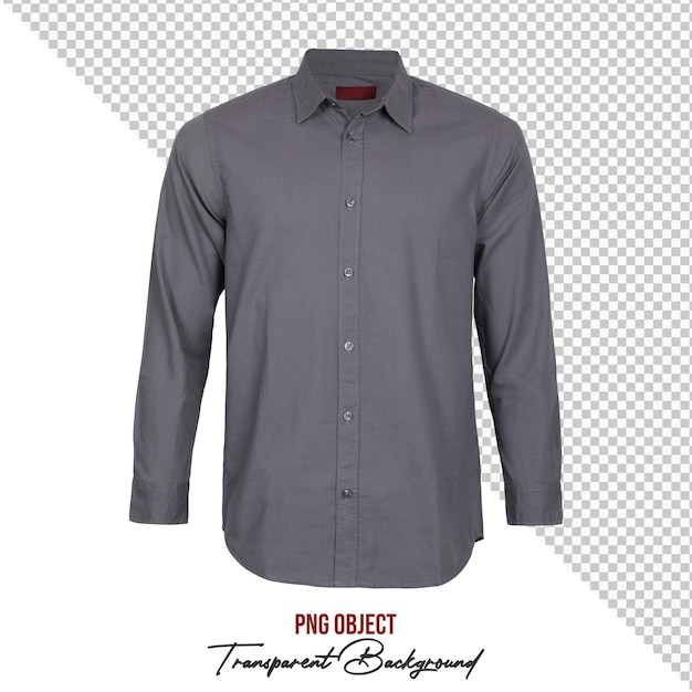 Chemise à manches longues grises isolée sur fond transparent