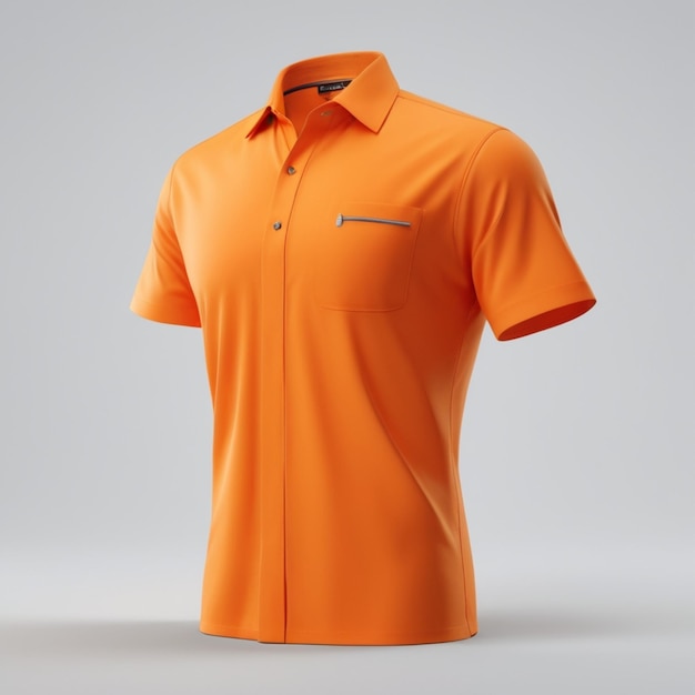 PSD chemise orange psd sur fond blanc