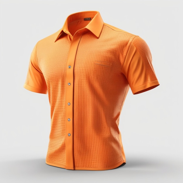 PSD chemise orange psd sur fond blanc