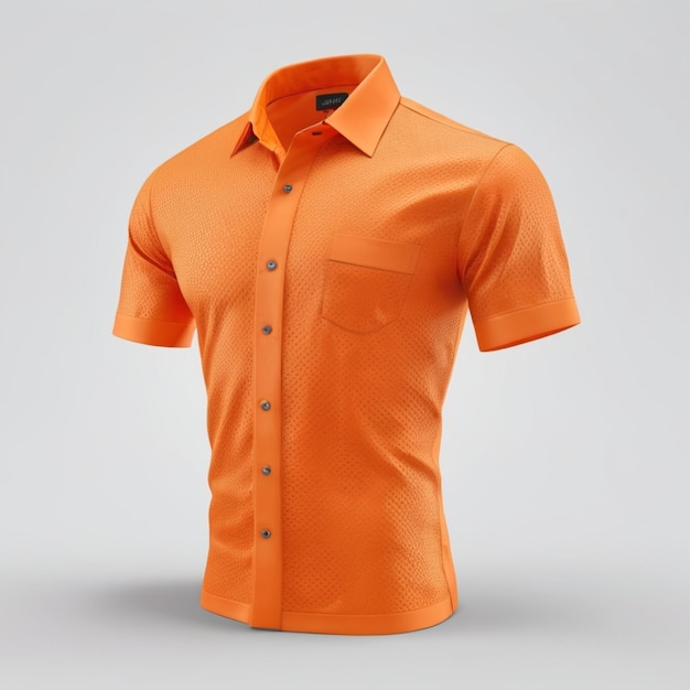 PSD chemise orange psd sur fond blanc