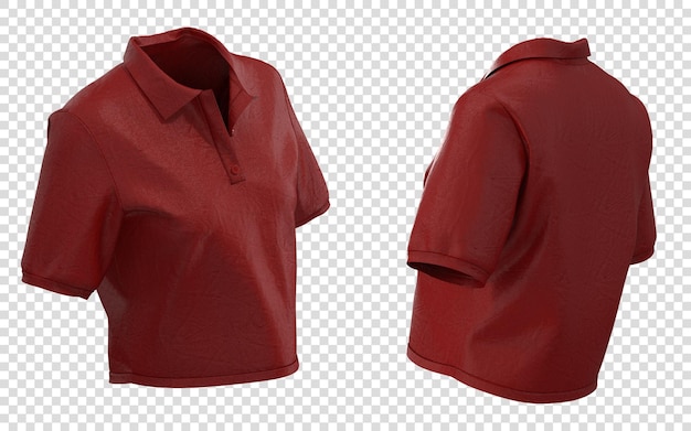 La chemise de polo rouge - vue avant et arrière