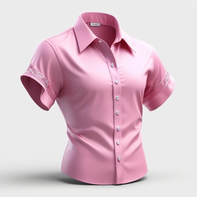 PSD chemise rose sur fond blanc