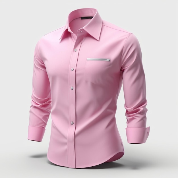 PSD chemise rose sur fond blanc