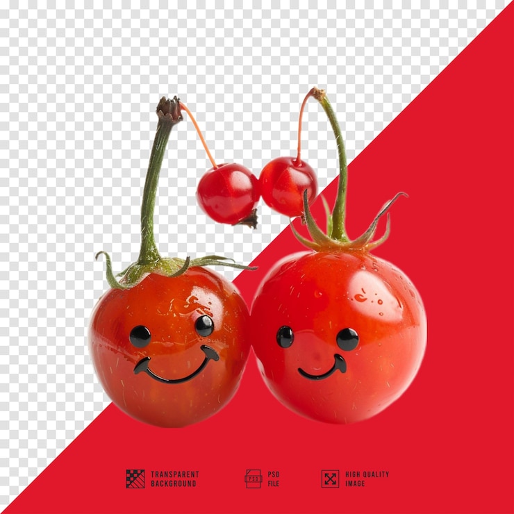 PSD cherries with various expressions