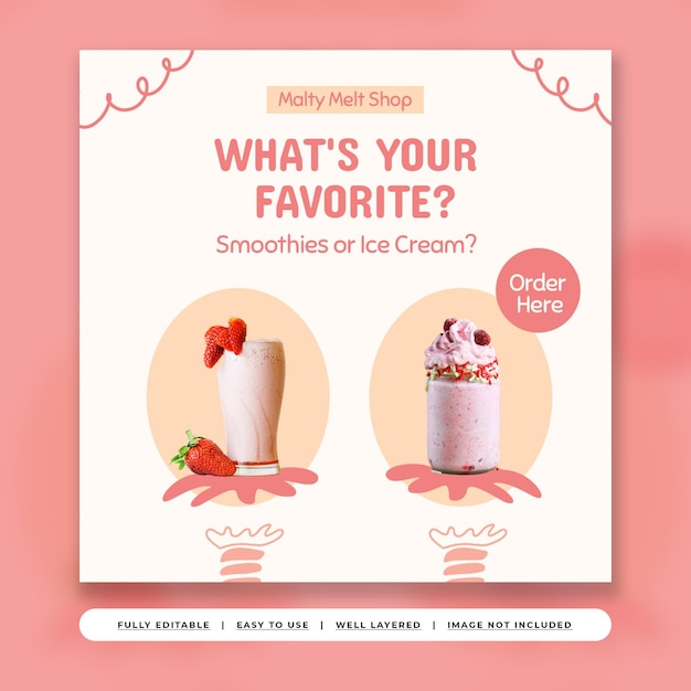 Cherry sweet playful dessert shop instagram-beitrag